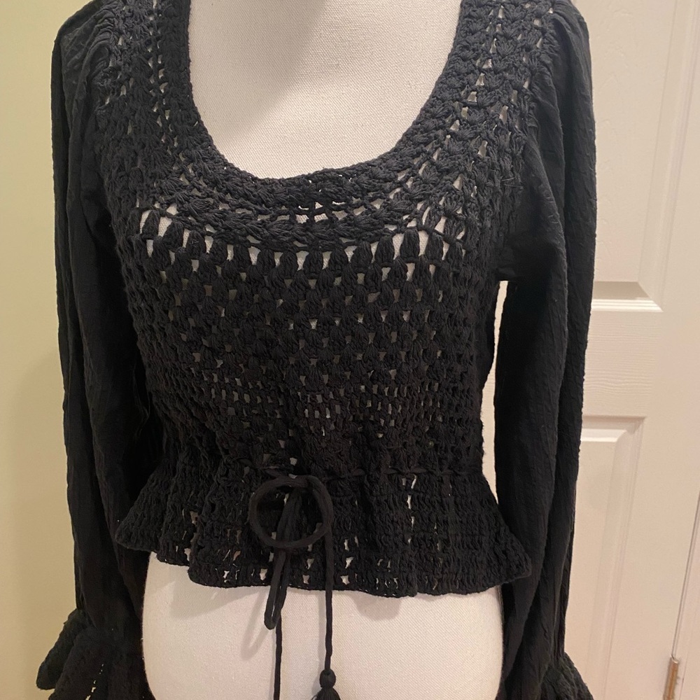 New FREE PEOPLE Megan Crochet Top size S - Picture 8 of 8
